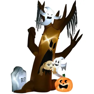 Homcom Aufblasbarer Geisterbaum 240 cm Halloween-Dekoration mit LED Mehrfarbig