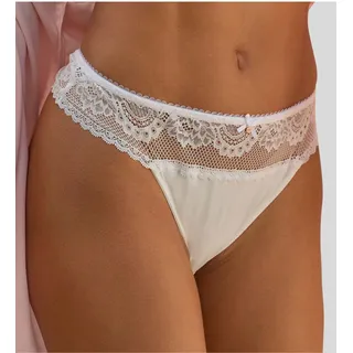 LASCANA High-Waist-String, mit breitem Bund aus floraler Spitze LASCANA creme 32/34