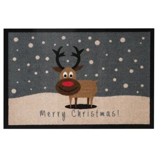 HANSE HOME Merry Christmas Rentier 40x60cm Grau