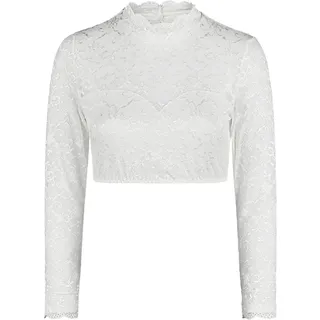 Dirndlbluse NINA VON C. "Dirndlbluse langarm Elvira", Damen, Gr. 44, weiß, Obermaterial: 86% Polyamid PA. 14% Elasthan EL., Blusen Dirndlbluse