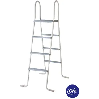 Gre Poolleiter , Weiß , Metall , 134 cm , Freizeit & Co, Pools & Wasserspaß, Poolzubehör, Poolleitern