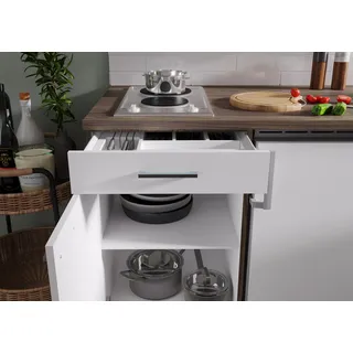 Respekta Küchenzeile 180 cm Weiß-Eiche