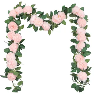 SHACOS 3 Stück Blumengirlande Künstlich Rosa, 6,5 FT Künstliche Blumen Girlanden Hängend Gefälschte Blumen Pflanzen Dekoration für Hochzeit Zuhause Garten Wände