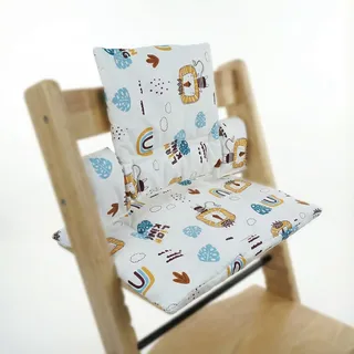 Sitzkissen für Stokke Tripp Trapp,Einfach anzubringendes und zu entfernendes Hochstuhl Sitzkissen,Hautfreundlicher Stoff,geeignet für Hauck und Stokke High Chair Cover für Babystuh (Löwe)