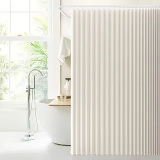 DSSHENGDS Anpassbar Badezimmer aus wasserdicht beschwerer duschvorhang,faltbar Vorhang dusche,für Badewanne Bad Schlafzimmer-White- 220x220cm