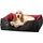 Hundekissen LUPI 55 x 40 cm schwarz/rot