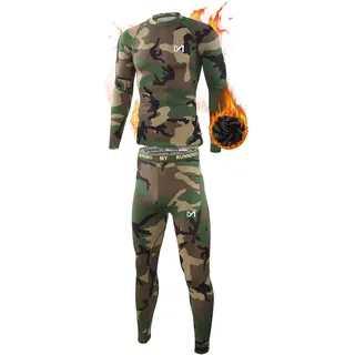 MEETYOO Thermounterwäsche Herren Funktionswäsche Skiunterwäsche Männer | Thermo Unterwäsche Herren Kompressionswäsche Base Layer Unterhemd Unterhose Schnell Trocknend Warm