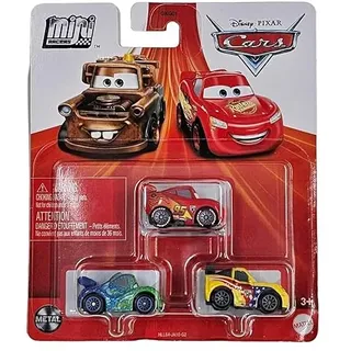 Mattel Disney Pixar Cars - Mini-Racers 3er-Pack Sortiment (verschiedene Modelle, zufälliges Set), kompakt, authentisch, Spielzeug ab 3 Jahren, GKG01