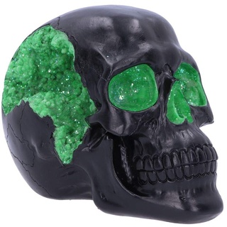 Nemesis Now Horror-Totenkopf-Ornament, Polyresin, schwarz-grüne Geode, 17 cm