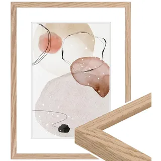 WANDStyle Bilderrahmen 24x30 Eiche, moderner Bilderrahmen Holz, hochwertiger Holzbilderrahmen, Posterrahmen zum Aufhängen, Rahmen 30x24 cm, Fotorahmen H950 - Made in Germany