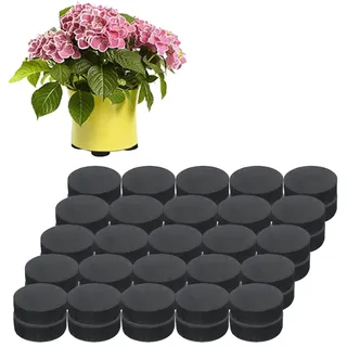 SHULLIN 50 Stück Unsichtbare Topffüße unsichtbare Blumentopffüße runden | Schwarze Füße für Blumenkübel Φ30mm Unsichtbare Blumentopf Füße Pflanzer Riser Topffüße Pflanzentopffüße für Blumentopf