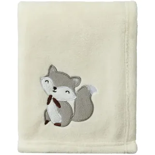 CREVENT 75 x 100 cm, leichte, gemütliche Plüschdecke, flauschig, warm, Fleece-Decke für Kleinkinder, Kinderbett, Kinderbett, Kinderwagen, Baby-Geburtstag (Elfenbein-Fuchs)