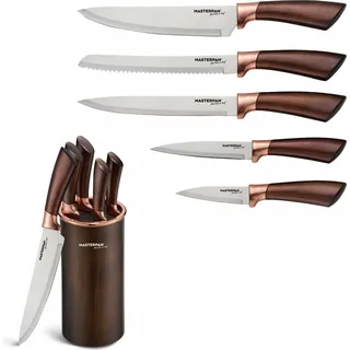 Küchenmesser-Set im Block 6-teilig SHARP Premium - Gold, Kupfer