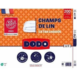 Bettdecke Füllung DODO Champs de Lin Weiß 450 g/m2 200 x 200 cm