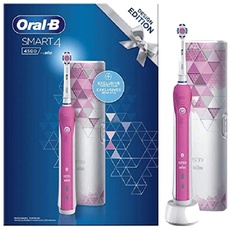 Oral-B Smart 4 Elektrische Zahnbürstenköpfe Oral B Cross Action, 3 Bürstenmodi, Bluetooth, Rosa/Weiß