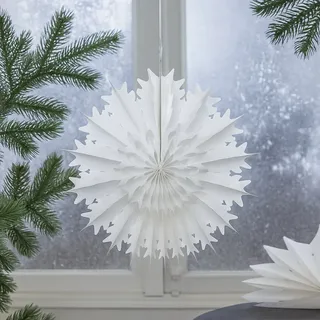 10 XL 3D Wandbehang Weihnachten Schneeflocke Dekorationen Wabe Papier 25-35cm
