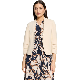 Jackenblazer BETTY BARCLAY "Blazer-Jacke mit 3/4 Arm", Damen, Gr. 48, grau, Obermaterial: 92% Polyester PES. 8% Elasthan EL., Blazer Jackenblazer