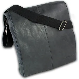 Jennifer Jones Herren Messenger Bag schwarz Canvas Kunstleder D2OTJ2380S - Schwarz