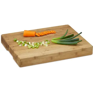 Relaxdays Hackblock Bambus 1 Stück 5,5 x 45 x 35 cm Natur