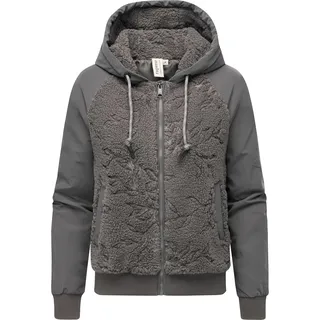 Plüschjacke RAGWEAR "Plüschjacke Talianita YOUMODO", Damen, Gr. M, grau (stone grau), Obermaterial: 100% Polyester PES.  Obermaterial: 100% Polyester PES. Futter: 100% Polyester PES. 100% Polyester PES., Jacken Plüschjacke