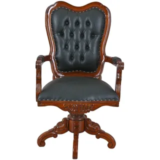 Englischer Sessel Antik Ledersessel Bibliotheksstuhl Armlehnstuhl Chesterfield