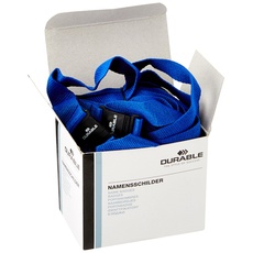Durable Textilband (mit Sicherheitsverschluss, 44 x 20 mm) Packung à 10 Stück, blau, 813707