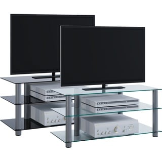 VCM Netasa TV-Rack silber/Klarglas