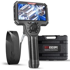 Ralcam Endoskopkamera 6,0mm Endoscope Camera - Endoskop 360° Inspektionskamera mit Licht 5,0" HD 720P Rohrkamera, Kameras mit 6 LED, IP67 Wasserdicht 1m Halbstarres Kanalkamera Teleskopkamera