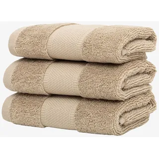 Wolkenfeld Gästehandtücher »Premium Low-Twist Baumwolle 550 g/m2 – 3 Gästehandtücher« 30×50 cm – weich, saugfähig und ideal für Gäste & Alltag