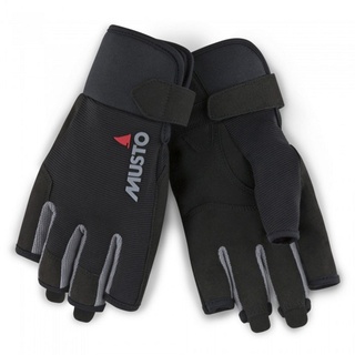 Musto Essential Sailing Kurze Fingerhandschuhe in Schwarz - Erwachsene Unisex - Strapazierfähige und Flexible Handschuhe für Sommerwetter,schwarz,S