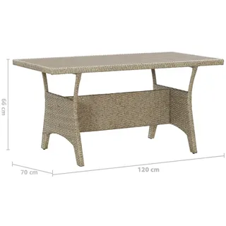 vidaXL Gartentisch 120 x 70 x 66 cm Grau
