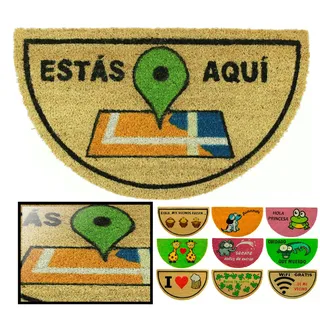 LucaHome Fußmatte aus natürlicher Kokosnuss, 70 x 40 cm, mit Rutschfester Unterseite, lustige Kokosmatte, saugfähige Fußmatte für den Eingangsbereich, ideal für Außentür oder Flur