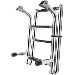 Liwogi Bootsleiter 4 Stufen, Poolleiter Schwimmbadleiter Edelstahl, Boot Boarding Dockleiter Ladder für Marine Yacht Dock Swimming Pool