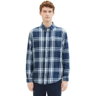 TOM TAILOR Langarmhemd mit Karomuster, blau