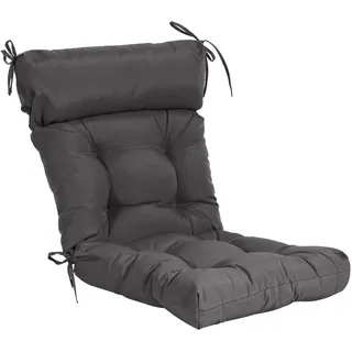 QILLOWAY Ersatzkissen für Hochlehner, für drinnen und draußen, getuftet, 4 Stück, Dunkelgrau