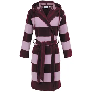 Damenbademantel CARL ROSS "velours" Gr. 44, burgundy, rose quartz, L:100cm, Velours, Hausmäntel, Damenbademantel, Kapuze (Kurz)