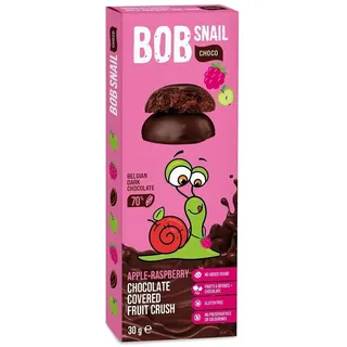 CHOCO APPLE - HIMBEER-SNACK IN DUNKLER BELGISCHER SCHOKOLADE OHNE ZUCKERZUSATZ,