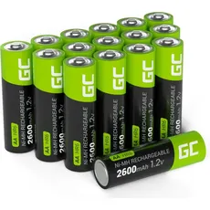 GreenCell 16x Battery Mignon AA R6 2600mAh Ni-MH (16 Stk., 2600 mAh), Batterien + Akkus