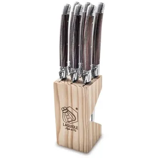 Laguiole Style de Vie Steakmesser Premium Line, 1,8mm Dicke, 6-teilig, Holzfarbe