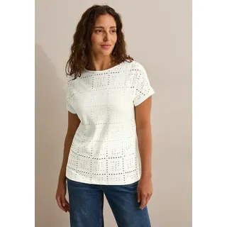 Cecil T-Shirt mit Lochmuster Cecil slate khaki