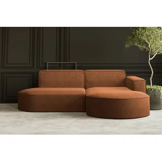 Kaiser Möbel Ecksofa, Sofa L form, Couch L form MODENA L STUDIO stoff Neve Ziegel Rechts