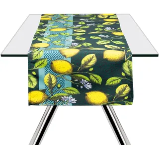 Excelsa Boboli Tischläufer, 60 % Baumwolle, 40 % Polyester, 45 x 140 cm, Mehrfarbig, Zitronendekor