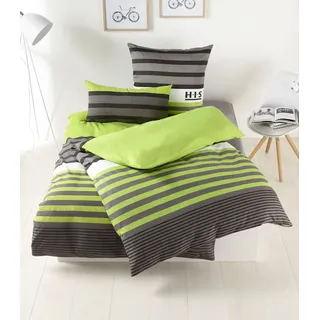 H.I.S. Majoran gestreift Grün 200 x 220 cm + 2 x 80 x 80 cm