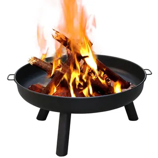 SWANEW Feuerschale 80 cm BBQ Gelötet Öfen Grills Einstellbare Heizlüfter Kamin Beine