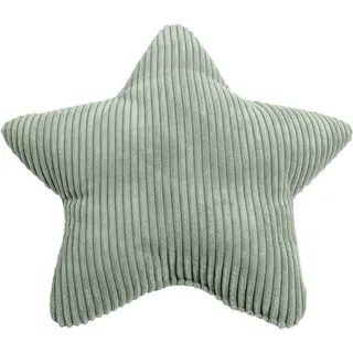 Dekokissen MAGMA HEIMTEX "SHARA Sternkissen", salbei, cord stern gestreift, B:55cm H:8cm L:55cm, Bezug Außenkissen: 95% Polyester, 5% Nylon. Füllung: 100% Polyester, Dekokissen_Sitzkissen_Kissenhüllen, Dekokissen, Kuscheliges Sternkissen mit Cord-Charme