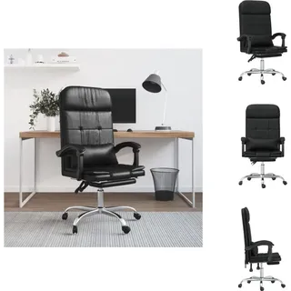 vidaXL Bürostuhl mit Massagefunktion Schwarz Kunstleder - Bürostühle - Schwarz