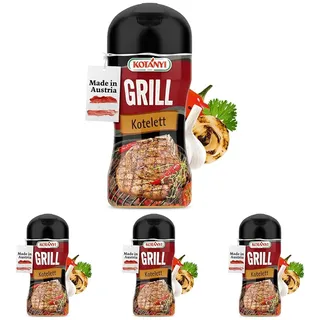 KOTÁNYI Grill Kotelett Grillgewürz 80g - Marinade für Steaks, Koteletts und Fleischspieße auf dem Grill - Gewürzmischung zum Grillen - [Jetzt für die nächste Grillparty bestellen!] (Packung mit 4)
