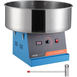 VEVOR Elektrische Zuckerwattemaschine, 1000 W Zuckerwattegeräte, Kommerzielle Zuckerwattemaschine mit Edelstahlschüssel & Zuckerlöffel, Perfekt für Kindergeburtstage zu Hause, Familienfeiern (Blau)