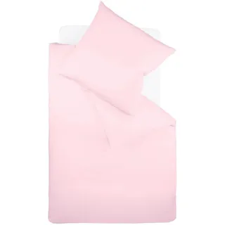 Bettwäsche FLEURESSE "Colours in 135x200, 155x220 oder 200x200 cm", rosa (rose), B/L: 155cm x 200cm, 1 Stk., 1 Stk., Mako-Satin, B/L: 80cm x 80cm, 2 Stk., Mako-Satin, Obermaterial: 100% Baumwolle, Bettwäsche, Bettwäsche, Bettwäsche aus 100% Baumwolle, uni, mit Reißverschluss