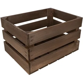 Creative Deco Holzkiste Wenge | Kiste Holz | 40 x 30 x 23 cm | Geschliffen | Obstkiste Deko Weinkisten Apfelkiste | Perfekt als Holzbox Geschenkbox Spielzeugkiste Aufbewahrungskiste Osterdeko